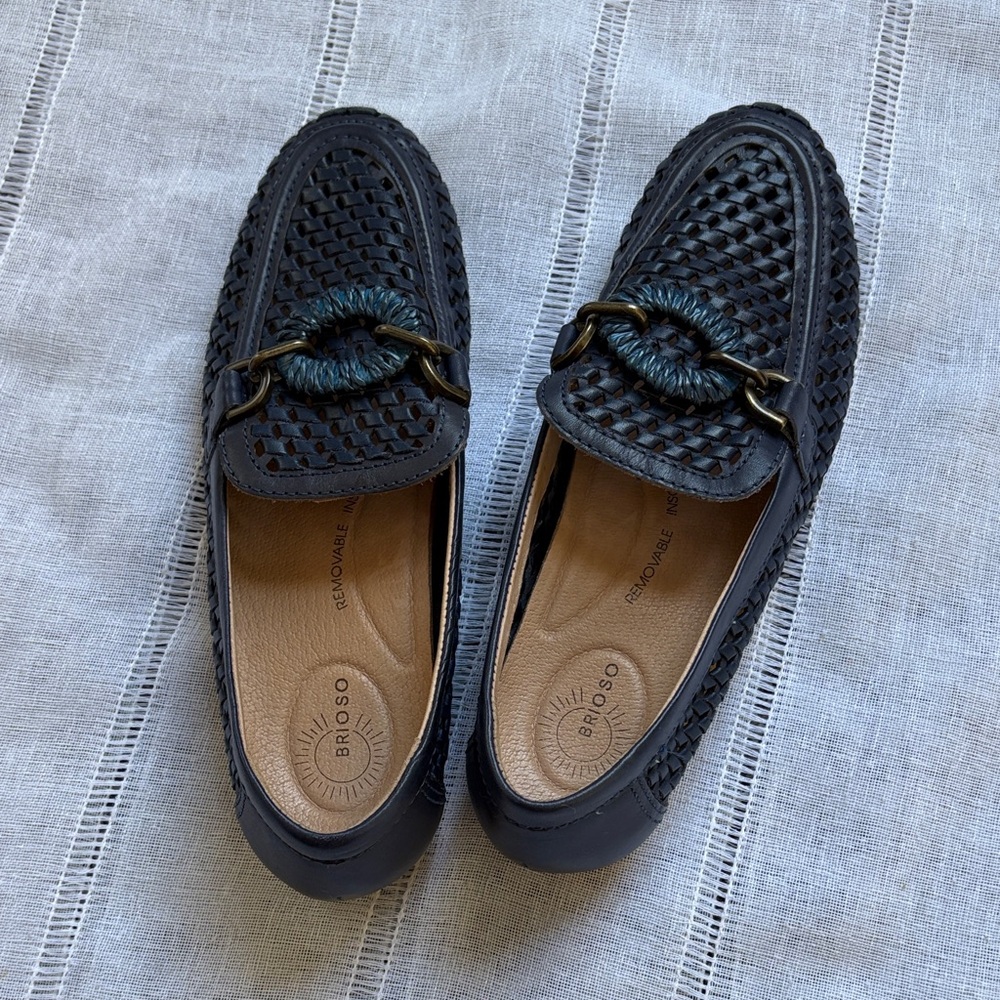 Brioso Presley Woven Leather Ornamented Loafers - Picture 9 of 12